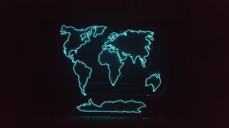 Карта мира из неона