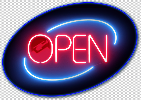 Неоновая вывеска на белом фоне