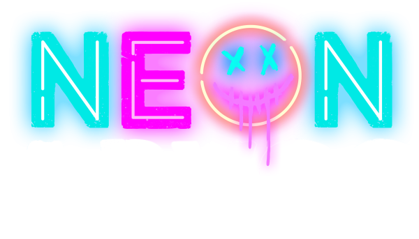 Неоновая вывеска на прозрачном фоне