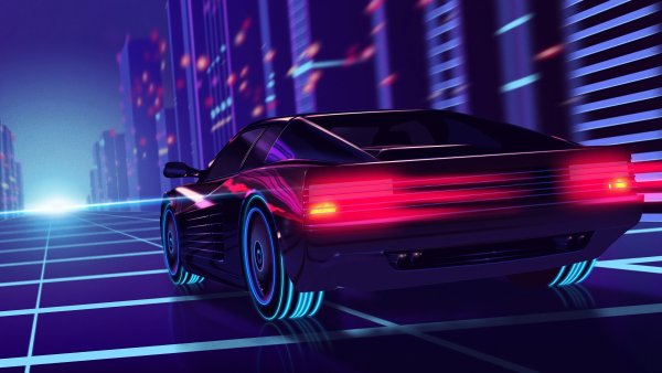Ferrari Testarossa Retro Wave