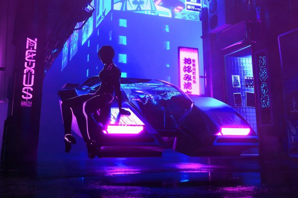 Cyberpunk 2077 город 4k Neon