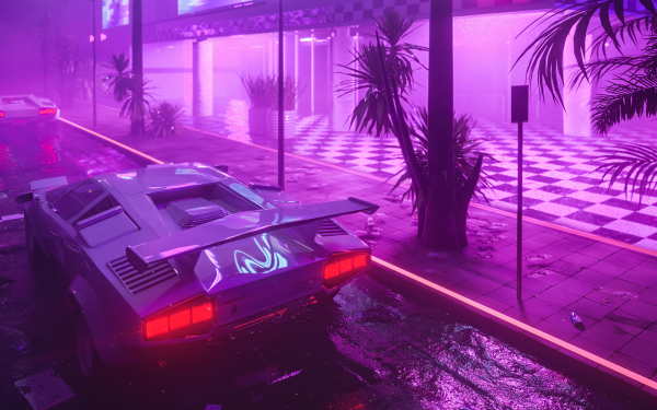 Cyberpunk 2077 машина неон