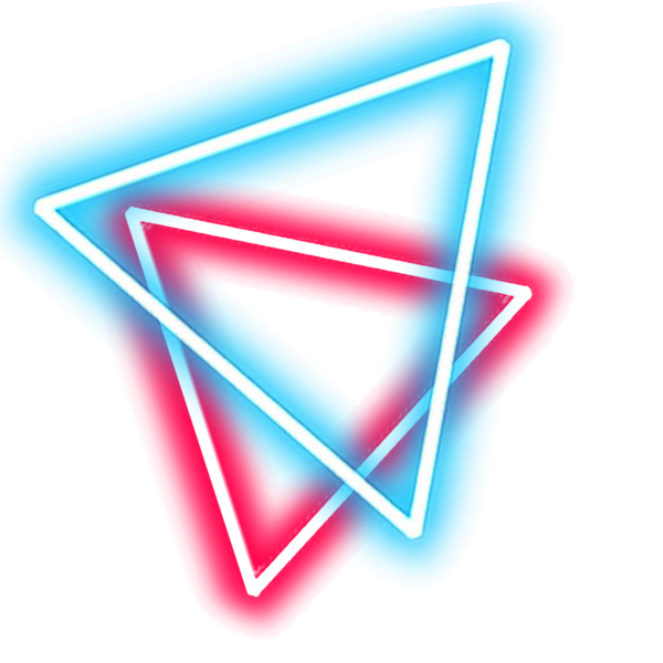 Неоновый треугольник на прозрачном фоне