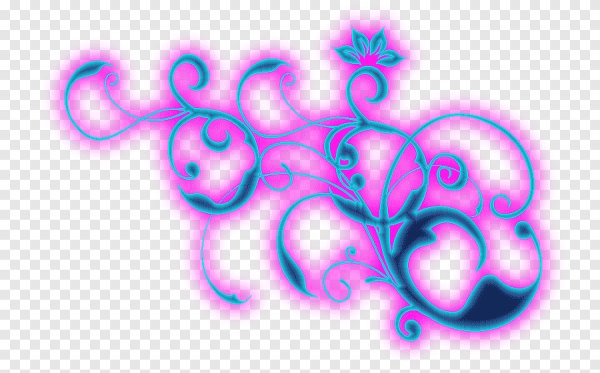 Неоновый орнамент на прозрачном фоне