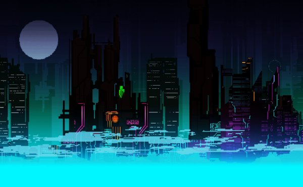 Пиксельный киберпанк город / Pixel Cyberpunk City