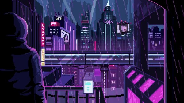 Пиксельный киберпанк город / Pixel Cyberpunk City