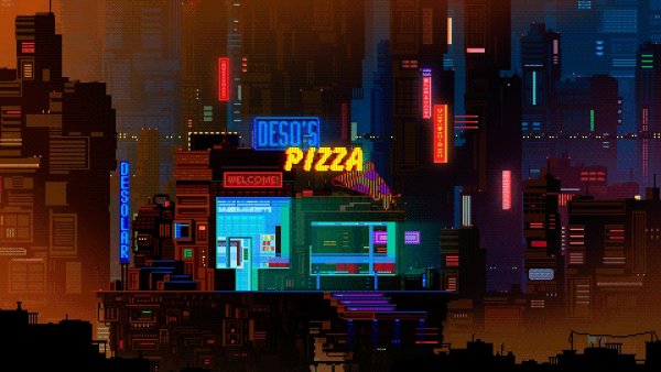 Пиксельный киберпанк город / Pixel Cyberpunk City