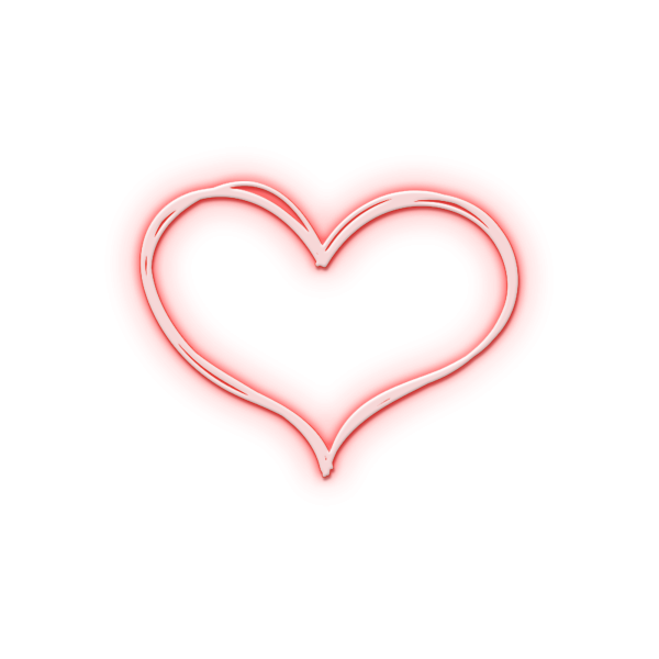 Неоновое сердце для фотошопа без фона