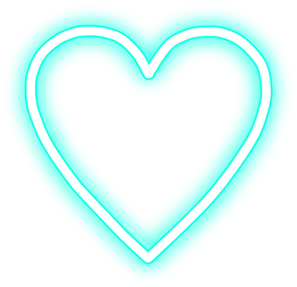 Неоновое сердце на белом фоне