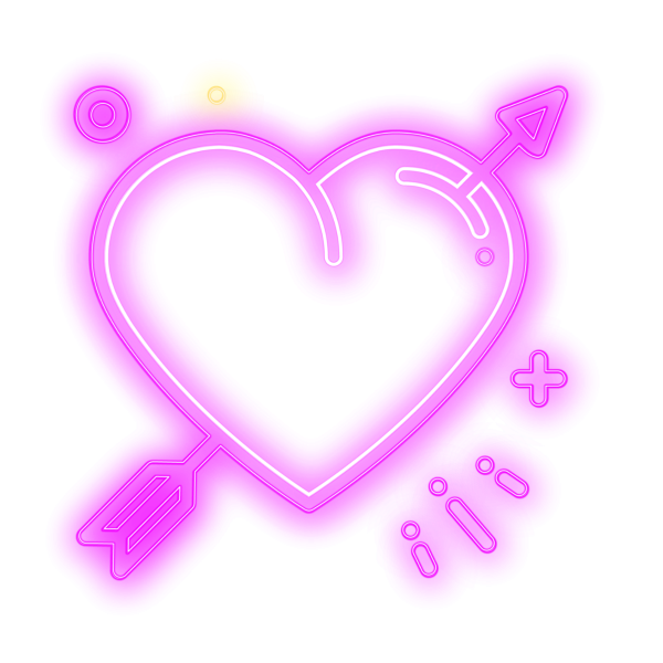 Неоновое сердце без фона