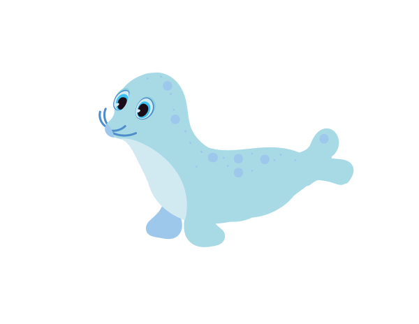 Тюлень на прозрачном фоне для детей