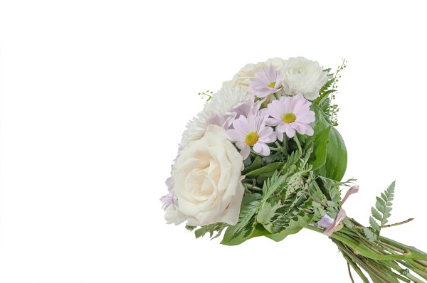 Букет цветов на белом фоне