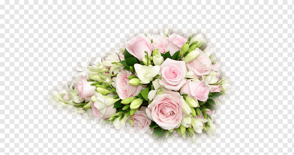 Нежно розовые букеты на прозрачном фоне