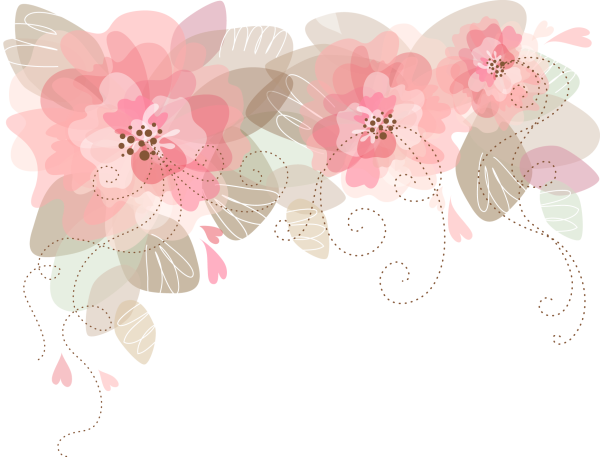 Цветочный фон на прозрачном фоне