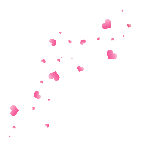 Розовые сердечки на прозрачном фоне