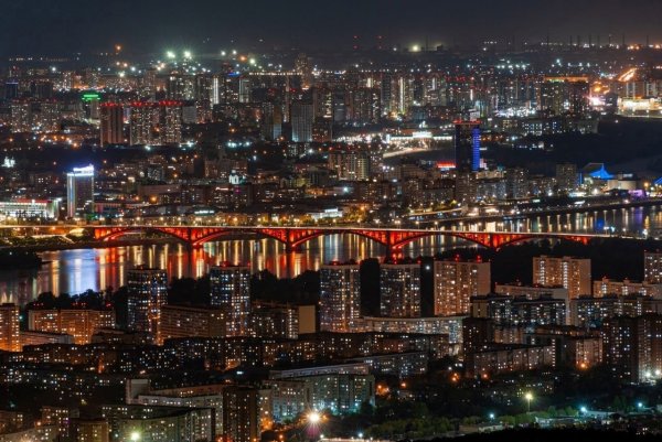 Ночной город Красноярск