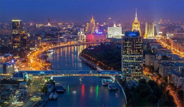 Огни ночной Москвы