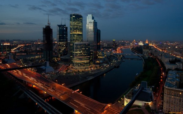 Москва Сити ночью