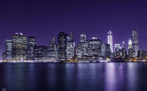 Небоскребы Нью-Йорка ночью