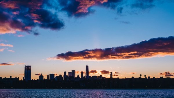 New York City ночью панорама