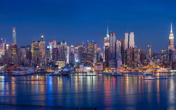 Панорама Нью Йорка небоскребы