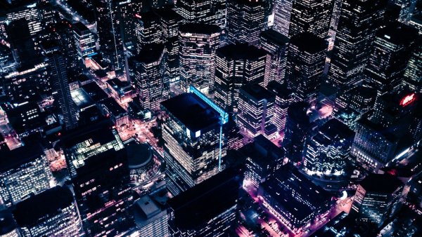 Многоэтажки Найт Сити сверху