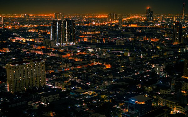 Ночной город сверху