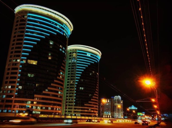 Ночной город Новосибирск