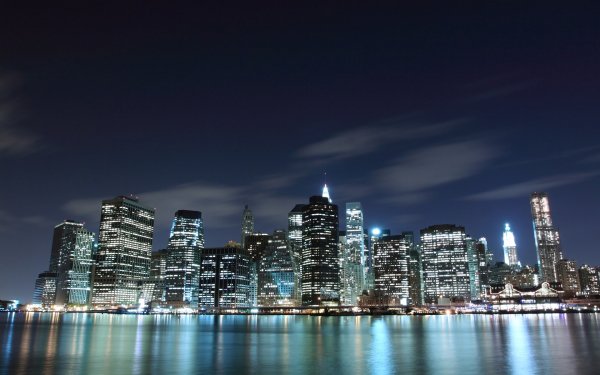 Набережная Нью-Йорка ночью