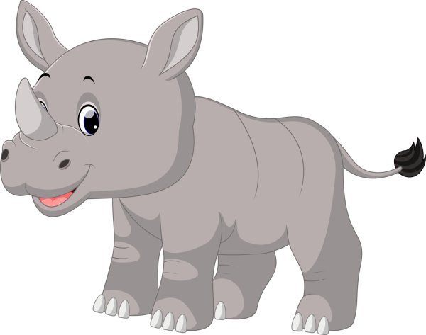 Носорог для детей мультяшная