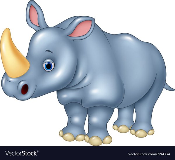 Носорог рисунок на белом фоне