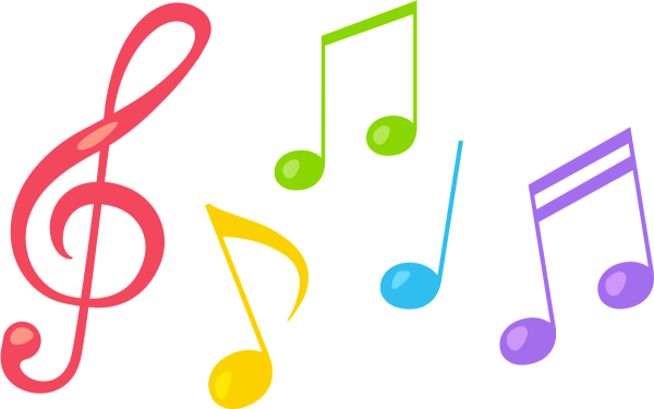 Цветные Ноты на прозрачном фоне