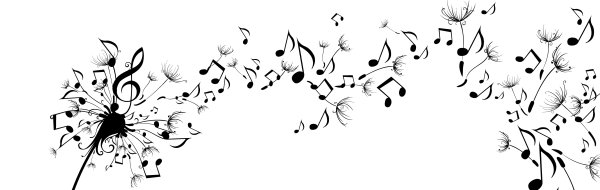 Музыкальный орнамент на прозрачном фоне