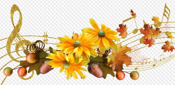 Осенний букет на прозрачном фоне