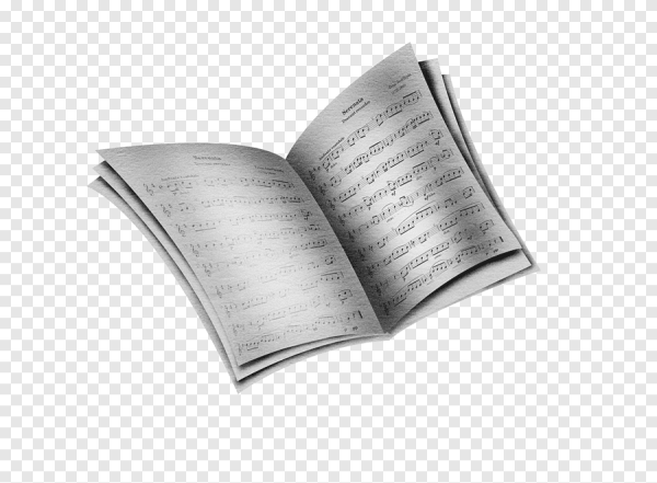 Нотная тетрадь на прозрачном фоне