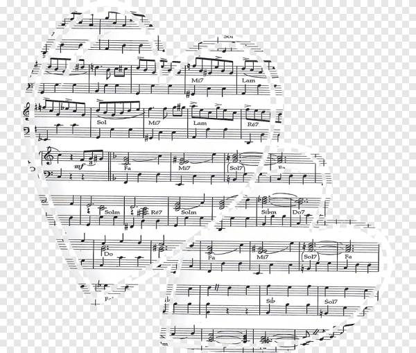 Лист с нотами на прозрачном фоне