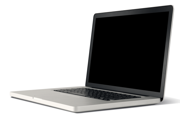 Ноутбук на белом фоне