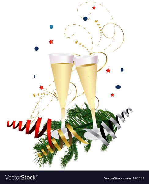 Стикеры бокалы с шампанским