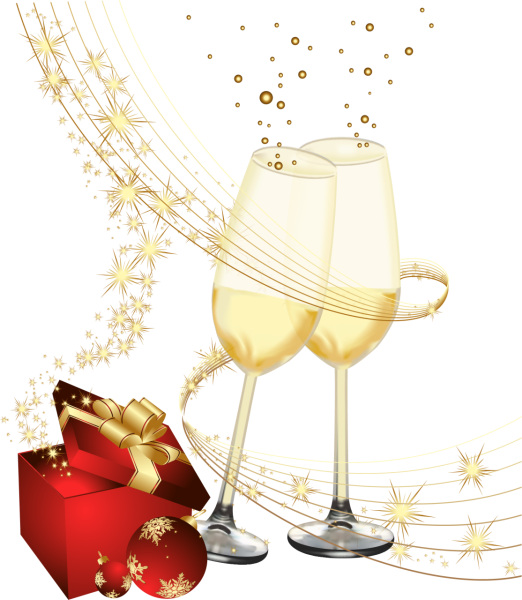 Бокал шампанского на прозрачном фоне