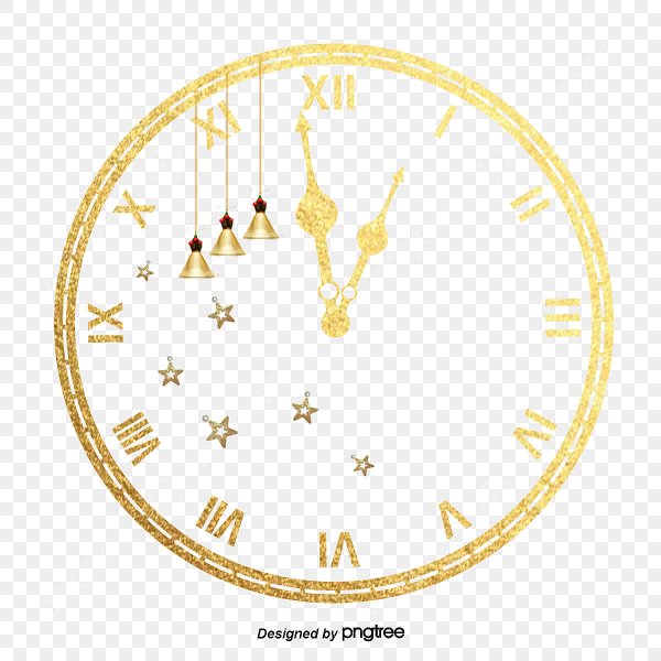 Золотые новогодние часы