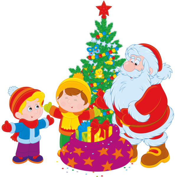 Новогодний праздник на прозрачном фоне для детей