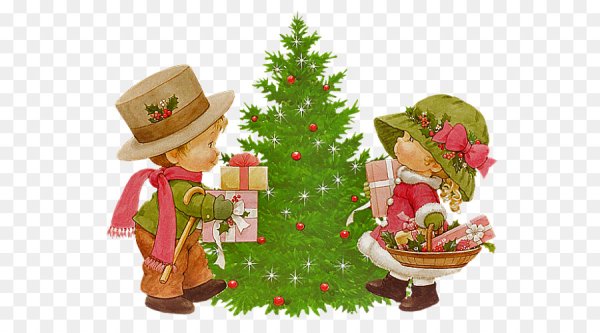 Дети и Рождество с прозрачным фоном