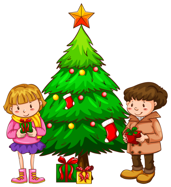 Мультяшный ребенок в елке