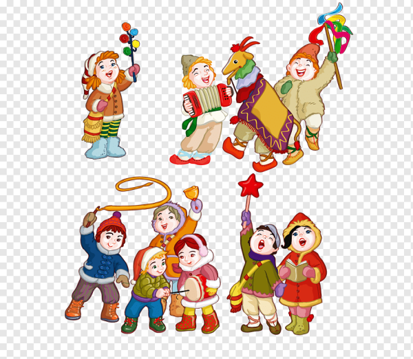 Дети новый год вектор