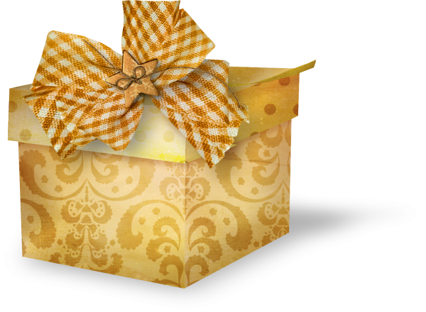 Подарочная упаковка на прозрачном фоне