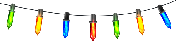 Светящаяся гирлянда на прозрачном фоне