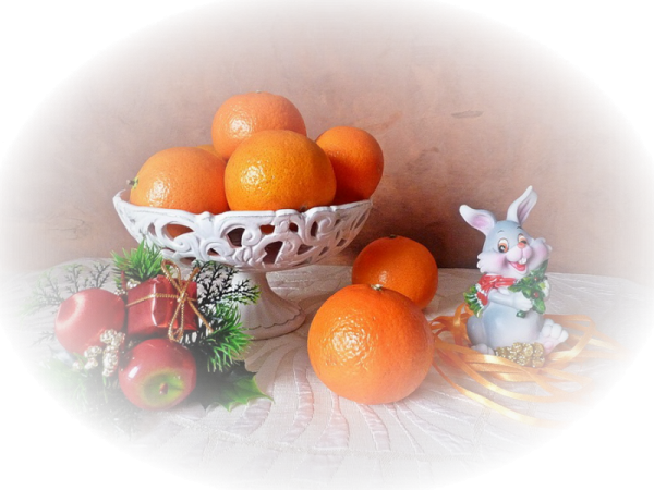 Открытка с мандаринами