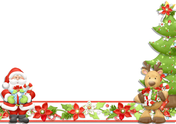 Новогодние детские рамки на прозрачном фоне