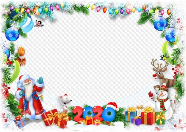 Новогодние детские рамки на прозрачном фоне