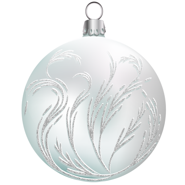 Серебристые новогодние шары